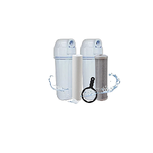 Filtro Duplo Branco 10" - 300L/H - remove cloro -1PP1CB