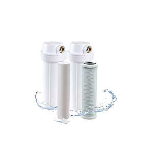 Filtro duplo branco 10" - 300L/H - remove cloro -1PP1CB