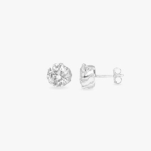 Brinco Masculino Prata Pura 925 Diamante Sintético 8mm Girassol