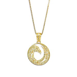 Colar Fênix em Ouro Amarelo com 66 Diamantes