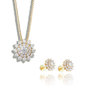 Conjunto Lumière com Banho de Ouro 18k