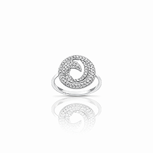 TSMITH Anel Fênix com 102 Diamantes | Ouro Branco 18k