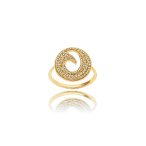 Anel Fênix Ouro Amarelo com 102 Diamantes