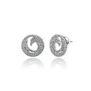 Brinco Fênix Ouro Branco com 134 Diamantes