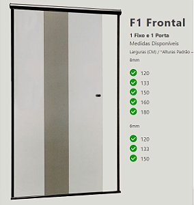 Kit Box de banheiro de vidro para medidas de 1,21m até 1,25m de Largura.