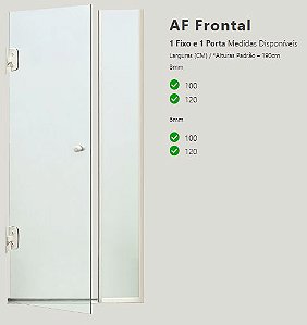 Box de ABRIR de vidro para banheiro na medida do vão entre 91cm até 95cm de Largura.