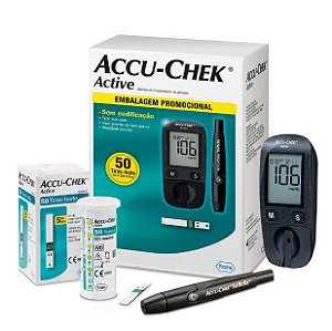 Kit Medidor De Glicemia Accu-Chek Active + 50 Tiras