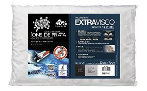 Travesseiro Extravisco Íons De Prata I4005 Fibrasca 50x70