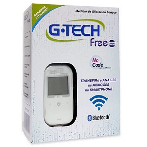 Medidor De Glicose G-Tech Free Smart Com Bluetooth + 10 Tira