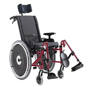 Cadeira De Rodas Avd Em Alumino Reclinável  Vinho 44 CM - ORTOBRAS
