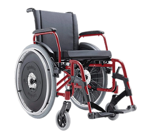 Cadeira De Rodas AVD Aluminío AVD 44 Cm Vinho - Ortobras