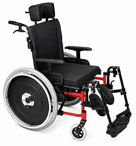 Cadeira De Rodas Avd Em Alumino Reclinável Vermelho 44 CM - ORTOBRAS