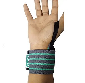 Munhequeira Elástica Cinza/Verde 7,5cm - Chantal C502CZ