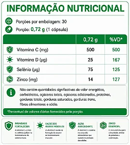 Suplemento Imuno Pauher Vitamina C + Zinco 30 Cápsulas - Ortho Pauher