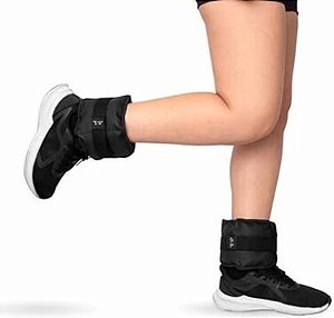 Caneleira Tornozeleira Academia Emborrachada Alux Preto 1kg