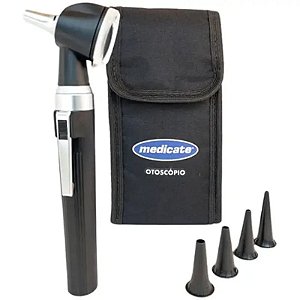 Otoscópio Medicate MD 7100 LED Fibra Óptica Preto