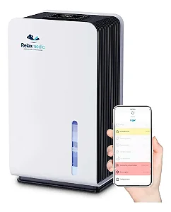 Desumidificador e Purificador de Ar Anti Mofo Umidade HEPA H12 Silencioso Relaxmedic