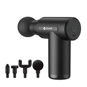 Mini Massageador Sem Fio Com 4 Ponteiras Alux
