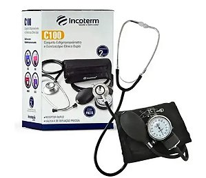 Conjunto Estetoscópio e Esfigmomanômetro C100 Incoterm