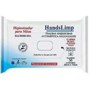 Toalha Antisséptica Com 30 und HandsLimp