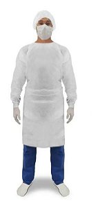 Avental Descartável Manga Longa Com Elástico No Punho Tnt Orthopauher