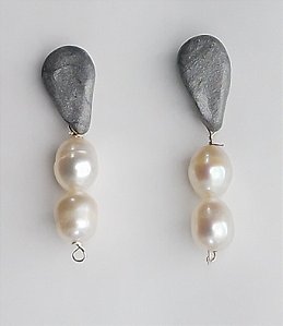 Brinco Pérola Gota Prata