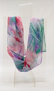 Lenço em Seda - Folhagens Coloridas - Lenço Exclusivo