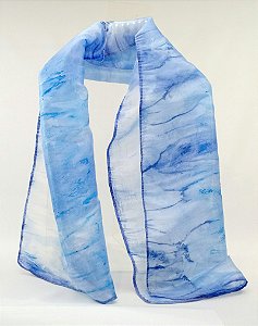 Lenço em Gazar - Celeste - Lenço Exclusivo