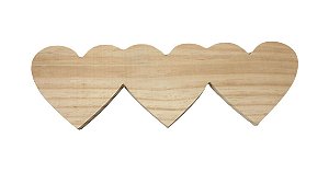 Tábua Pinus 3 Corações Trabalhada Para Mesa Posta 43x14