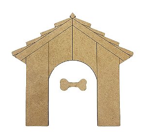 Aplique Laser MDF - Casinha do Cachorro - 14 cm