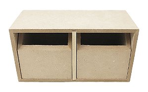 Organizador Com 2 Gavetas Chanfrado Em 20x10x10 MDF