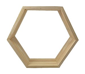 Nicho Sextavado Colmeia 25x25x9 cm Em Pinus Decoração