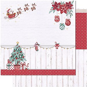 Papel Para Scrapbook 30,5 Cm X 30,5 Cm - SDN-134 - Scrap Duplo Natal - Coleção Doce Natal