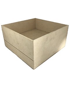 Caixa Prato E Talher Com Gaveta Liso 30x30x15 cm MDF