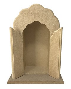 Oratório Capela G Trabalhado Com Aba 23x14x35 Cm Em MDF