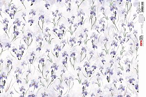 Papel Decoupage 30x45 cm OPAPEL 3187 - Estamparia Flores Iris 1