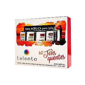 Kit de Tinta Acrílica Talento Tons Quentes Com 5 Cores 20 ml