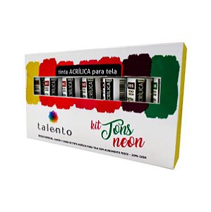 Kit de Tinta Acrílica Talento Tons Neon 7 Cores Com 20ml