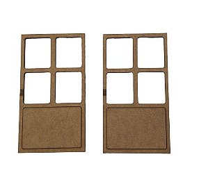 Aplique Laser MDF - Porta - 2 Unidades - 6 cm