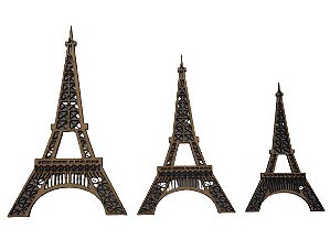 Aplique Laser MDF - Kit Torre Eiffel - 3 peças -  8/10/12cm