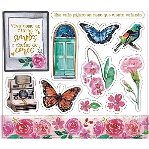 Apliques Recortados Em Papel - Minha Primavera Encantada - LDCH-013 - Die Cuts