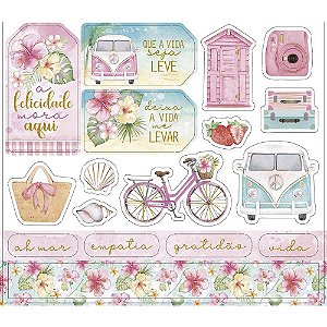 Apliques Recortados Em Papel - A Felicidade Mora Aqui - LDCH-014 - Die Cuts