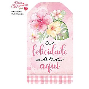 APM8-1318 Aplique Em Papel e MDF - A Felicidade Mora Aqui