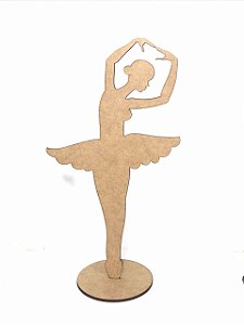 APLIQUE LASER MDF BAILARINA LISA C/MÃO ACIMA DA CABEÇA 15CM - 039363