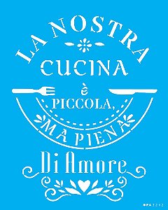 Stencil 20x25 Frase La Nostra Cucina  - OPA 3212