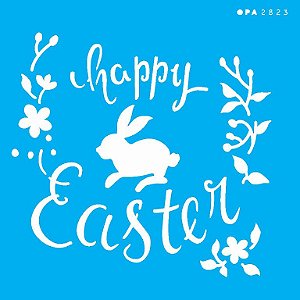 Stencil 14x14 - Happy Easter I - OPA 2823
