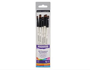 Kit De Pincel Graduate Chatos Com 5 Unidades Daler Rowney