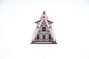 Casa Suculenta Holandesa C/Var  Branco e Rosa 8x8x11,5 Cm