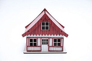 Casa Suculenta Gaúcha Branca e Vermelha 13,5x9,5x12,5 Cm