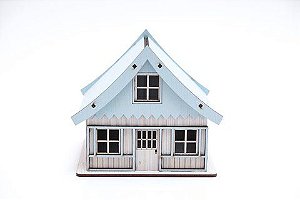 Casa Suculenta Gaúcha Branca e Azul Bebê 13,5x9,5x12,5 Cm